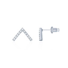 V Stud Earrings with Swarovski Crystals