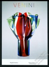 Vaso Timo Sarpaneva vetro Venini 1994 foto a colori stampa d'epoca annuncio