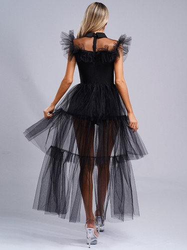 Womens Dress Halloween Belt Christmas Costume Fly Sleeve Outfits Back Zipper - Picture 7 of 19