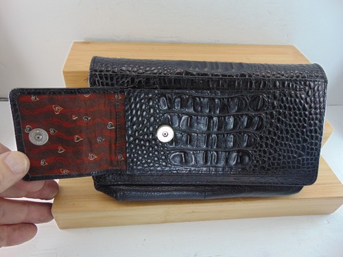 Brighton Black Leather Croc Embossed Shoulder Handbag $295.00! GREAT CONDITION! - Picture 5 of 12
