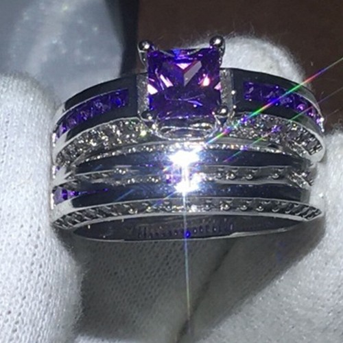 Size 5-12 Women Wedding Ring 925 Rings Fashion Jewelry Cubic Zirconia - Bild 8 von 15