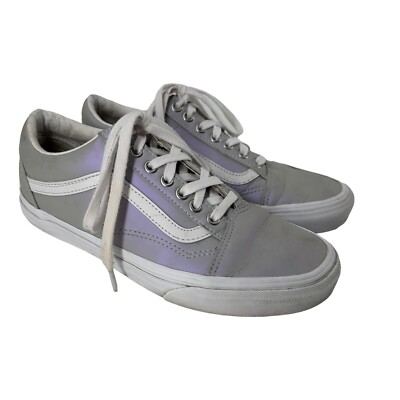 VANS Old Skool Sneakers Iridescent Low Top Womens Size Purple Gray Lace  Up