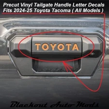 Precut Vinyl Overlay Tailgate Handle Letter Decals For 2024-2026 Toyota Tacoma