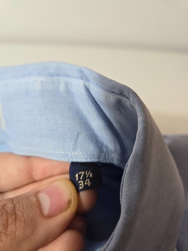 Vintage Gitman Bros TTX Pinpoint Oxford Hemd Herren 17,5 34 Blau Button Down USA - Bild 5 von 13