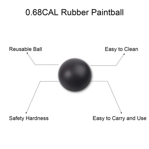 500PCS Reusable Rubber Ammo Paintball .68 Cal Defense Fit Umarex T4E Byrna SD - Picture 6 of 11