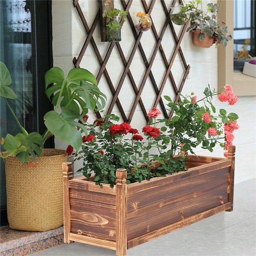 30-90cm Garden Planter Raised Bed Indoor Outdoor Patio Flower Plant Herb Pot Box - Picture 8 of 18