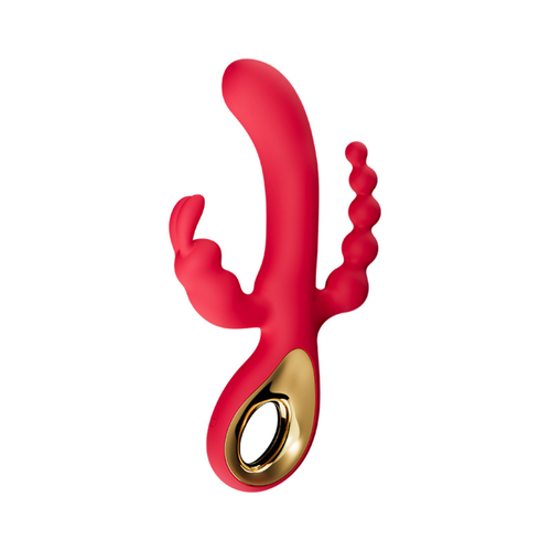 Dildo Vibrator 3-in-1 with G-Spot, Clitoris, Anal, USB Rechargeable, Dual Motors - Picture 16 of 48