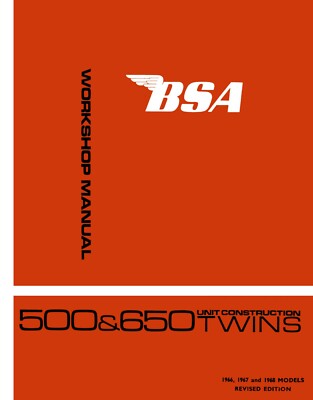 BSA A65 A50 Motorrad Werkstatthandbuch 1966-68 A65L A65T A65S Buch Neu Reprint
