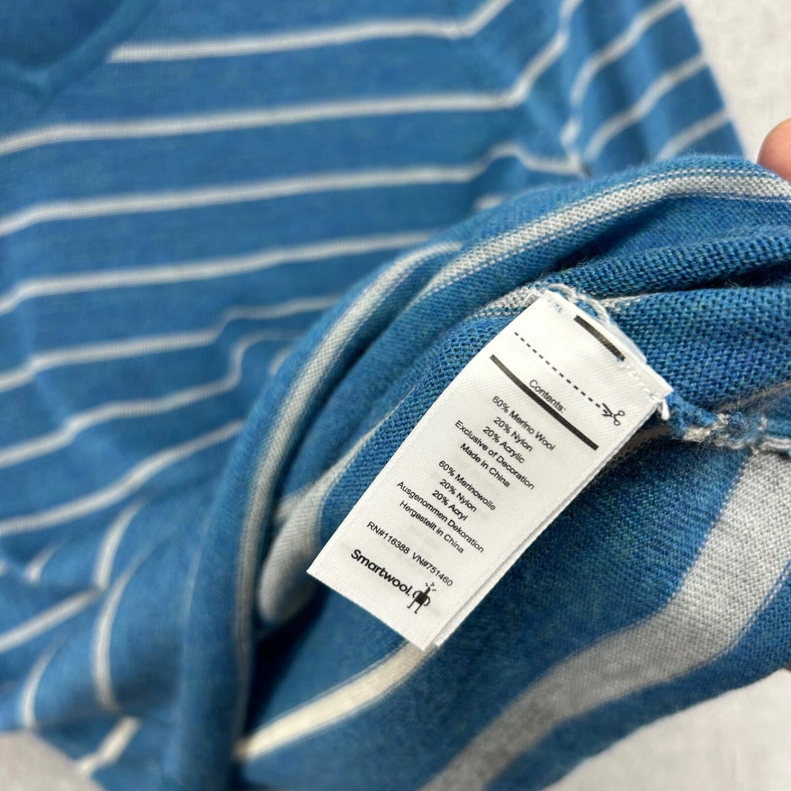 smartwool striped long sleeve v neck merino wool sweater