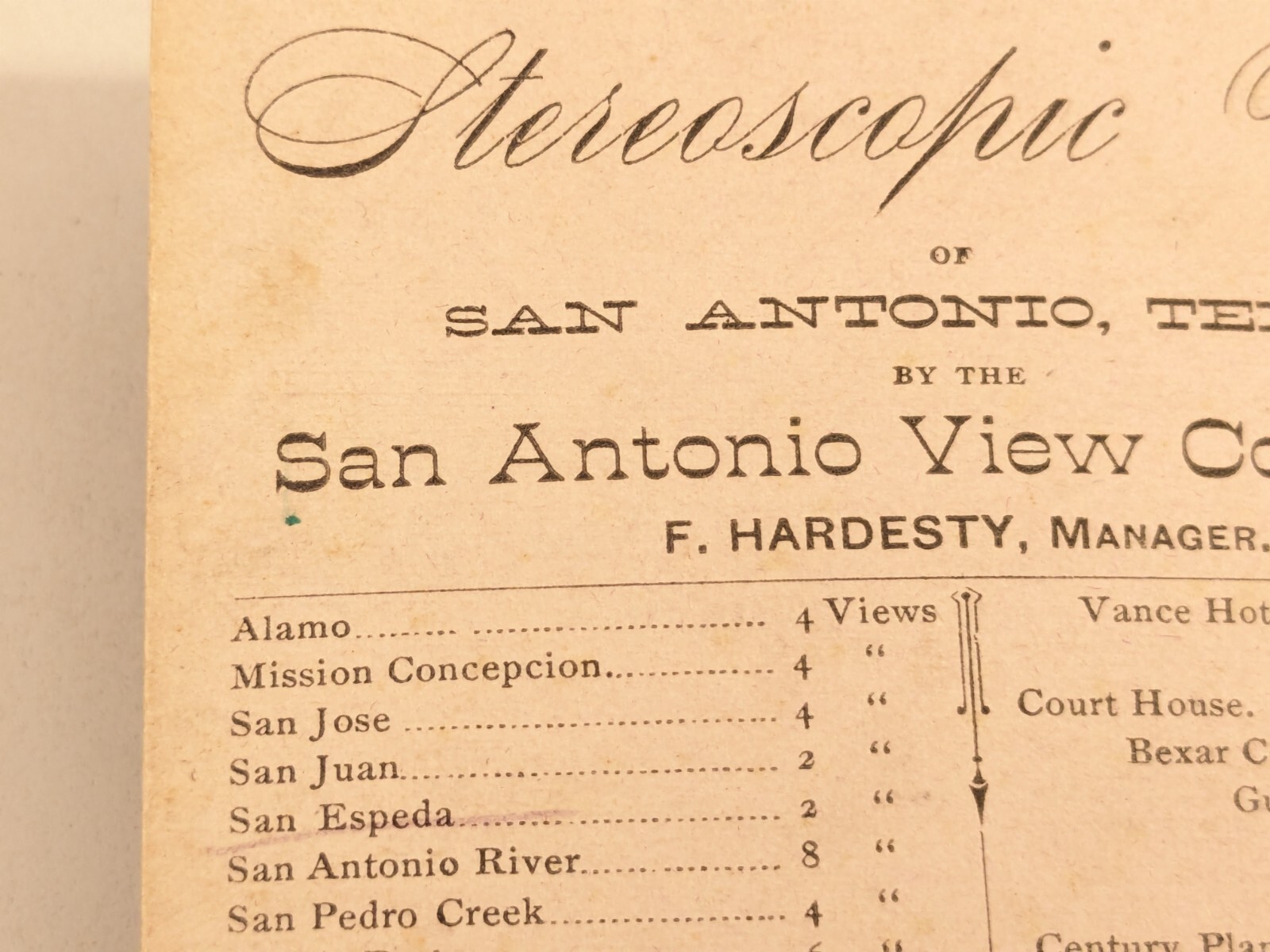 San Antonio Texas F. Hardesty Stereoview Photo Mission San Espeda eBay