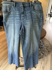 Johnny Was Jeans Women Size 32 Indigo Blue - Maldives Wide Leg High Rise NWT