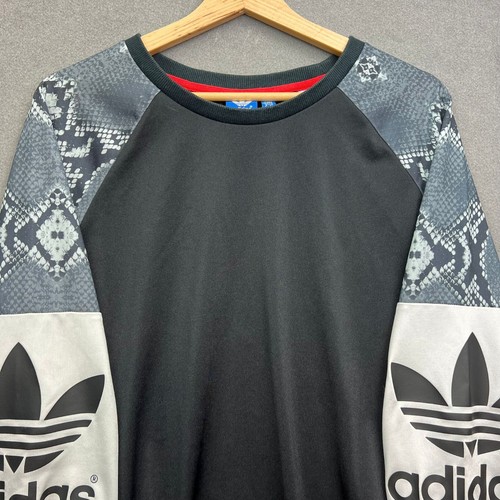 Adidas Sweatshirt Women UK 18 L Snakeskin Varsity LA Trefoil Firebird Superstar - Picture 6 of 11