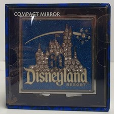 Disneyland Resort Diamond Celebration Jeweled Castle Mirror Compact c2015 MIB