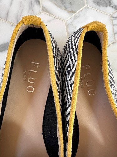 Fluo Parisian grau/weiß Fischgrät belgischer Loafer mit gelben Wildlederdetails - Bild 5 von 5