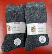 The Original Muk Luks Wool Unisex Socks Set of 3 Pairs Color Grey Choose Size!!