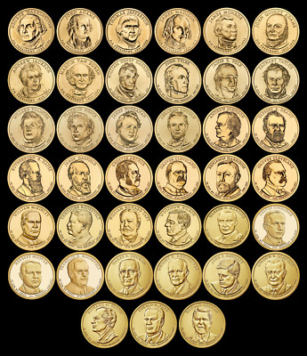 VOLLE 2007-2020 PorD US Stempelglanz Presidential Dollar Münzen