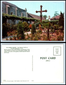 CALIFORNIA-Postcard-San-Gabriel-Mission-H5