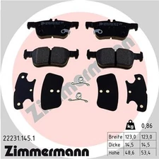 Rear Axle Zimmermann 22231.145.1 Brake Pad Set, Disc Brake for Ford