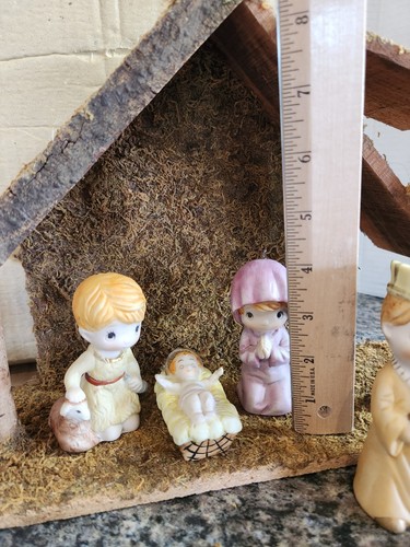 Vtg Homco Children's Nativity 11 Pc Set Porcelain Figures + Stable Taiwan - Picture 19 of 23