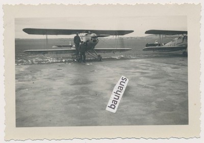 Böblingen Flugplatz Bordmonteure Flugzeug Doppeldecker (3291n)