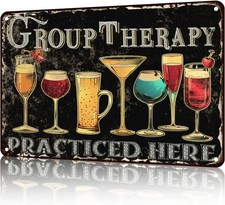 Beer Tin Metal Signs Home D cor Group Therapy Funny Vintage For Man Cave Bar