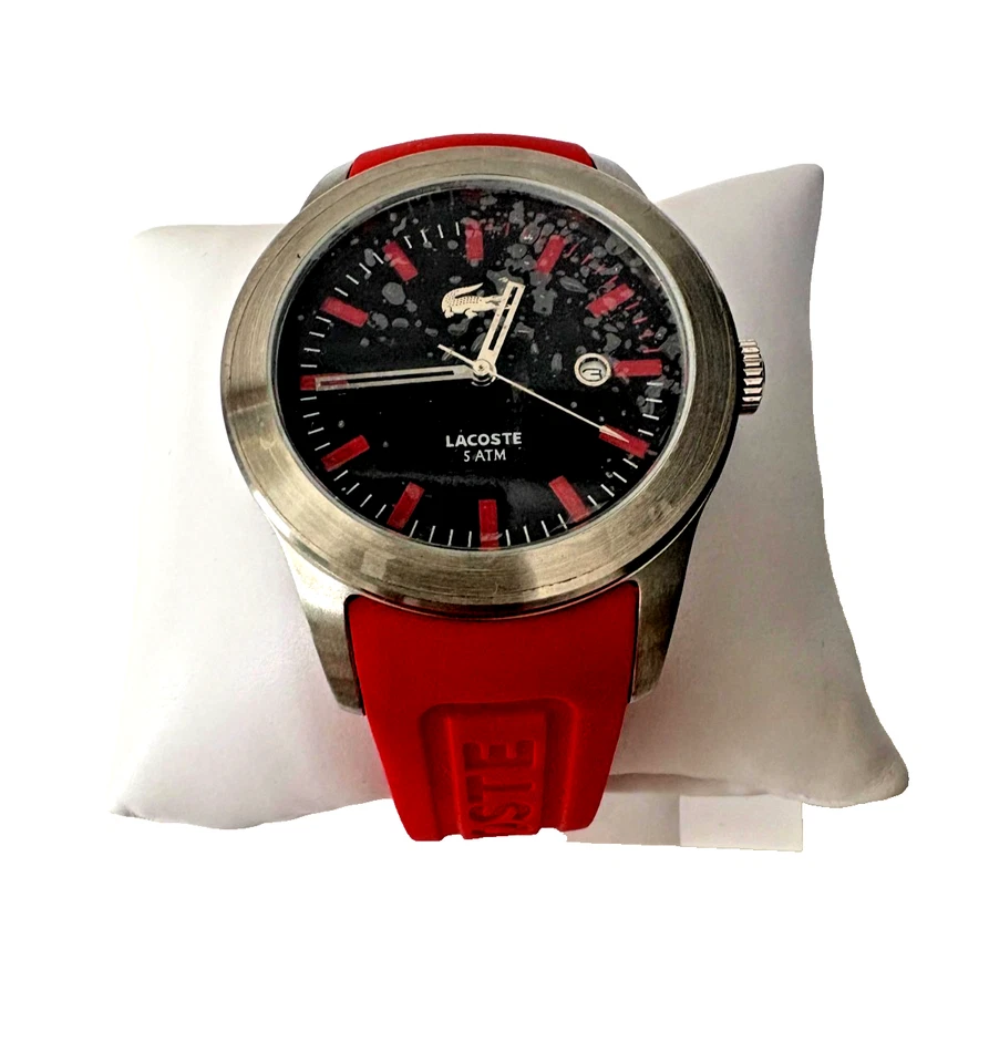 Lacoste Watch Lacoste Sport Black/Rubber 42 mm Red Unisex NEW - image 2 of 4