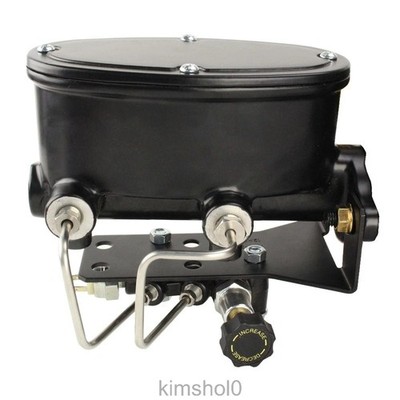CJ Classics Master Cylinder 1-1/8'' Bore Oval Black With Proportioning Valve Kit