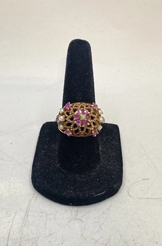 Ruby Pearl Ring In Victorian & Edwardian Fine Rings for sale | eBay