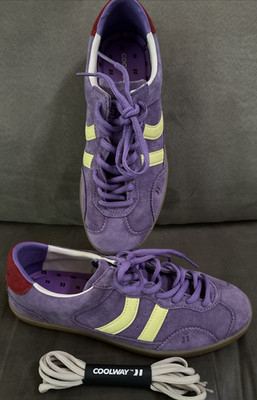 NEW Coolway Low Plimsole Goal Laker Gumsole Sneakers Suede Leather Extra Laces 8
