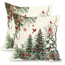 Christmas Pillow Covers 18x18 Inch Set of 2 18" x 18" Pack of 2 Forest Green