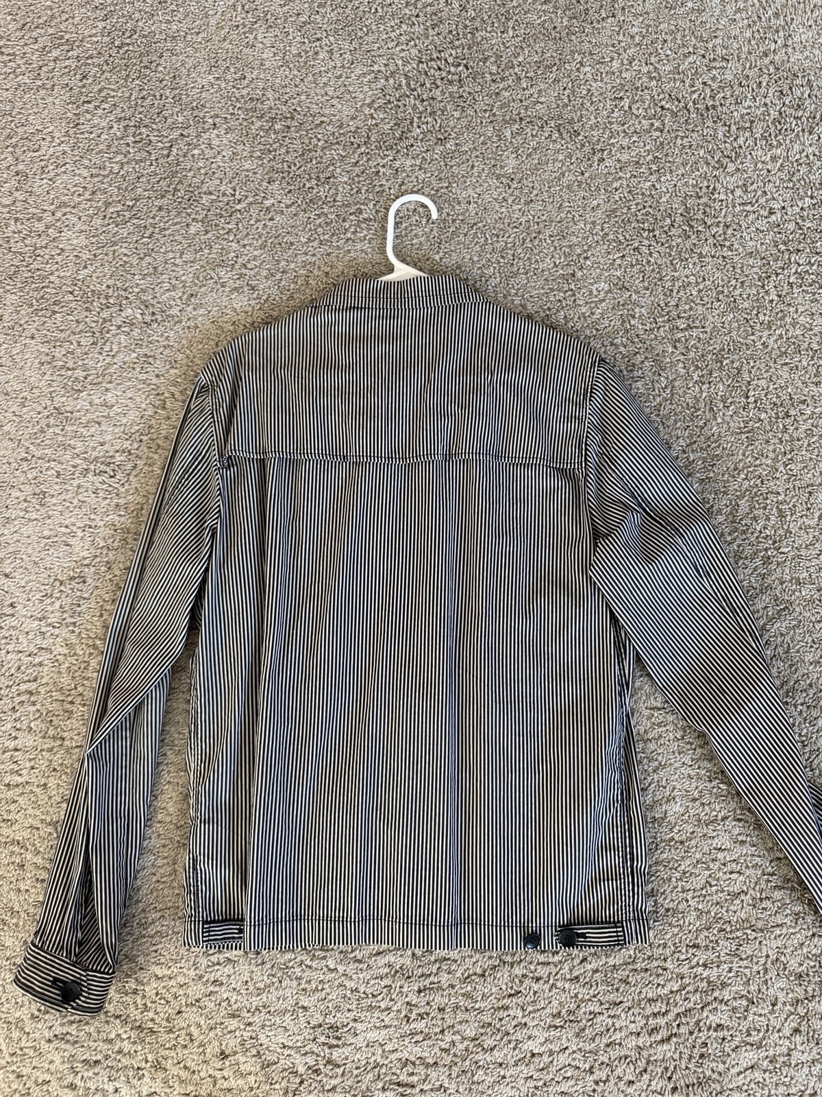 Theory Jacket Nylon Striped Thin Windbreaker Navy… - image 2