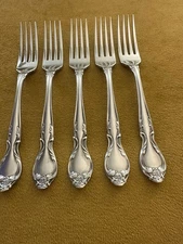 (5) DINNER FORKS International Lyon QUEEN'S FANCY Stainless