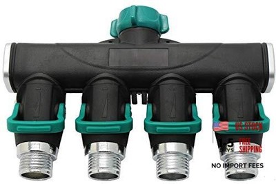 4 Way Garden Hose Splitter Metal Hose Connector, Easy Grip, Easy to Open 