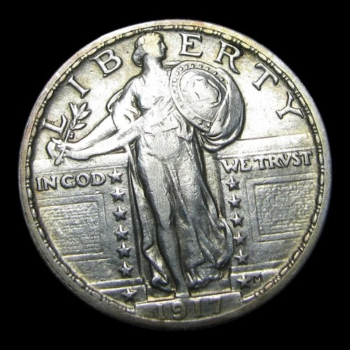 1917 Type 2 Standing Liberty Quarter Silver ---- Stunning Coin  ---- #KK187