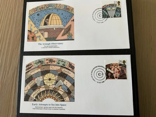 Great Britain 1990 #1336-1339 Astronomy Anniversaries - 5 Fleetwood FDCs