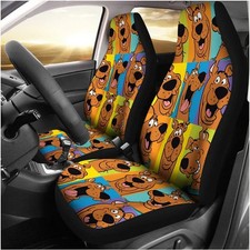 Cartoon Scooby Doo Face Premium Car Seat Covers Set Of 2 Cartoon Scooby Doo Face Premium Car Seat Covers Set Of 2