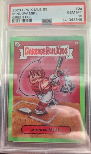 gpk x mlb series 3 Mike Trout Minnow Mike Green Foil /75 PSA 10