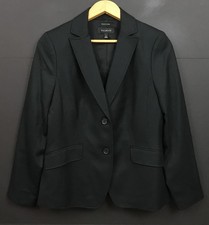 Talbots Women's Black Italian Flannel Wool Blazer Jacket Size 6