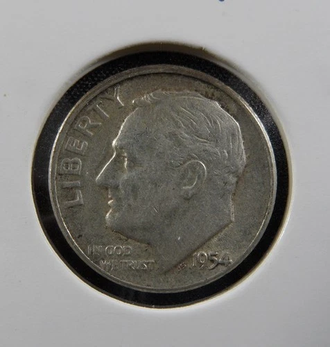 1954 Roosevelt Dime 90% Silver Nice Detail