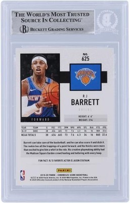 RJ Barrett New York Knicks Signed 2019-20 Panini Score #625
