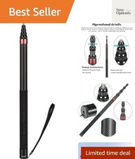 118"/3m, 9.8ft Extended Super Long Invisible Carbon Fiber Selfie Stick for In...