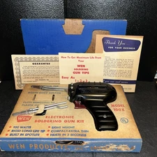 Vintage WEN 100K Soldering Gun Kit 1961 Works Built In Spotlite Quick Hot