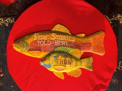 FIGI Graphics Inc. 1996 ''Fish Stories Told Here... All True!'' Wall Plaque