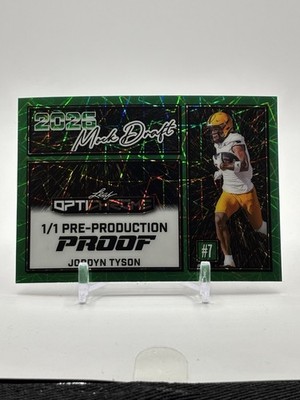 Jordyn Tyson 2025 Leaf Optichrome 2026 Mock Draft Pre-Production Proof 1/1
