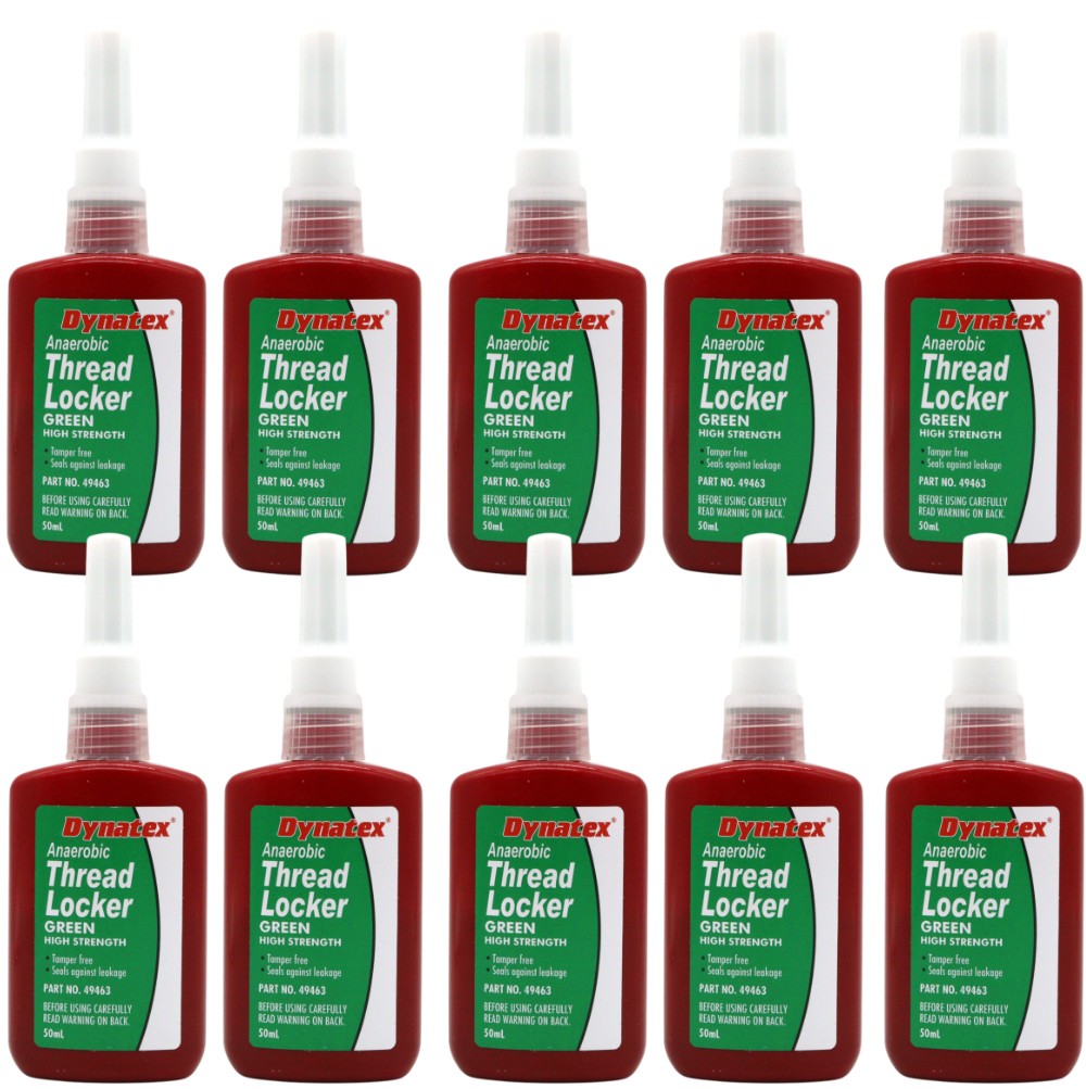 Dynatex Green High Strength Threadlocker 1.70 oz Bottle (10-Pack)