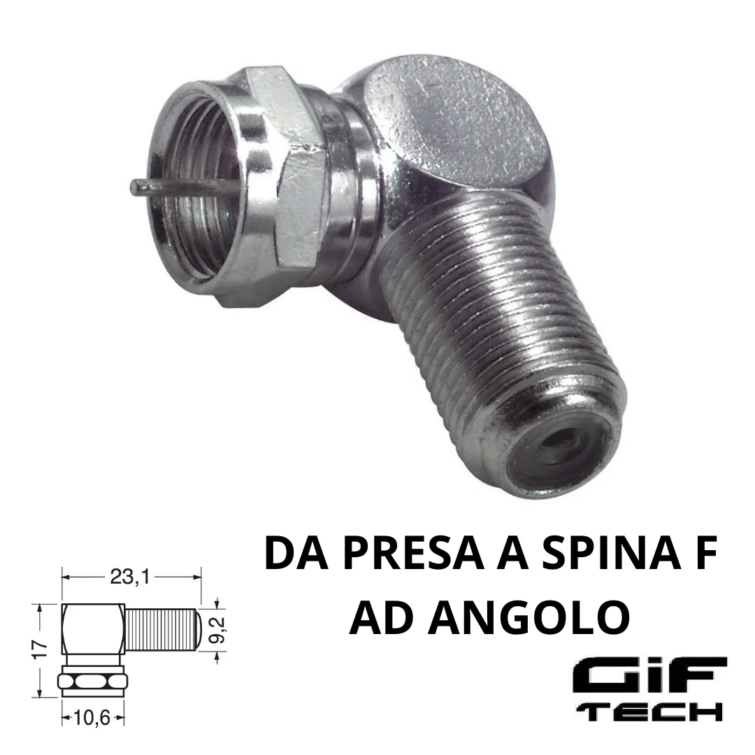 CABLEPELADO Adattatore antenna F femmina a coassiale
