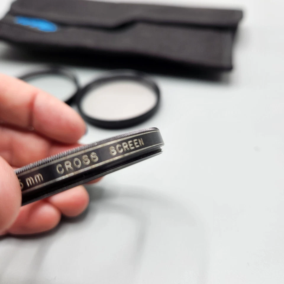 Camera Filter Lot Vivitar 55mm Cross Screen Peachtree 49mm PL Cross Skylight 1A - Image 3 of 4