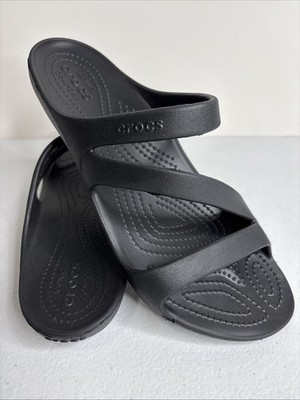 Crocs Kadee II Strappy Sandals Relaxed Fit Women Size 10 Black 206756