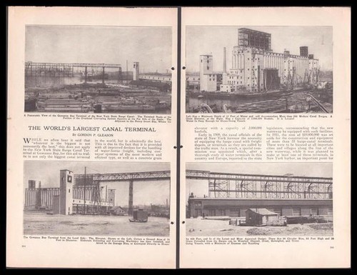 “The World’s Largest Canal Terminal” Gowanus 1922 pictorial New York State Barge
