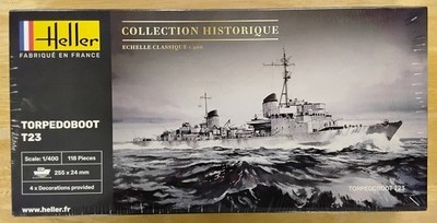 Heller Torpedoboot T23 Plastic Model Ship Kit # 81011 Sealed 1/400 scale